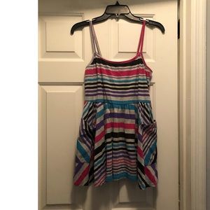 COPY - Size XL extra large pink blue purple gray striped dress